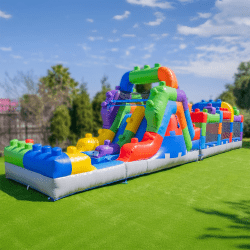 Block Party 42' Obstacle Course with Water Slide